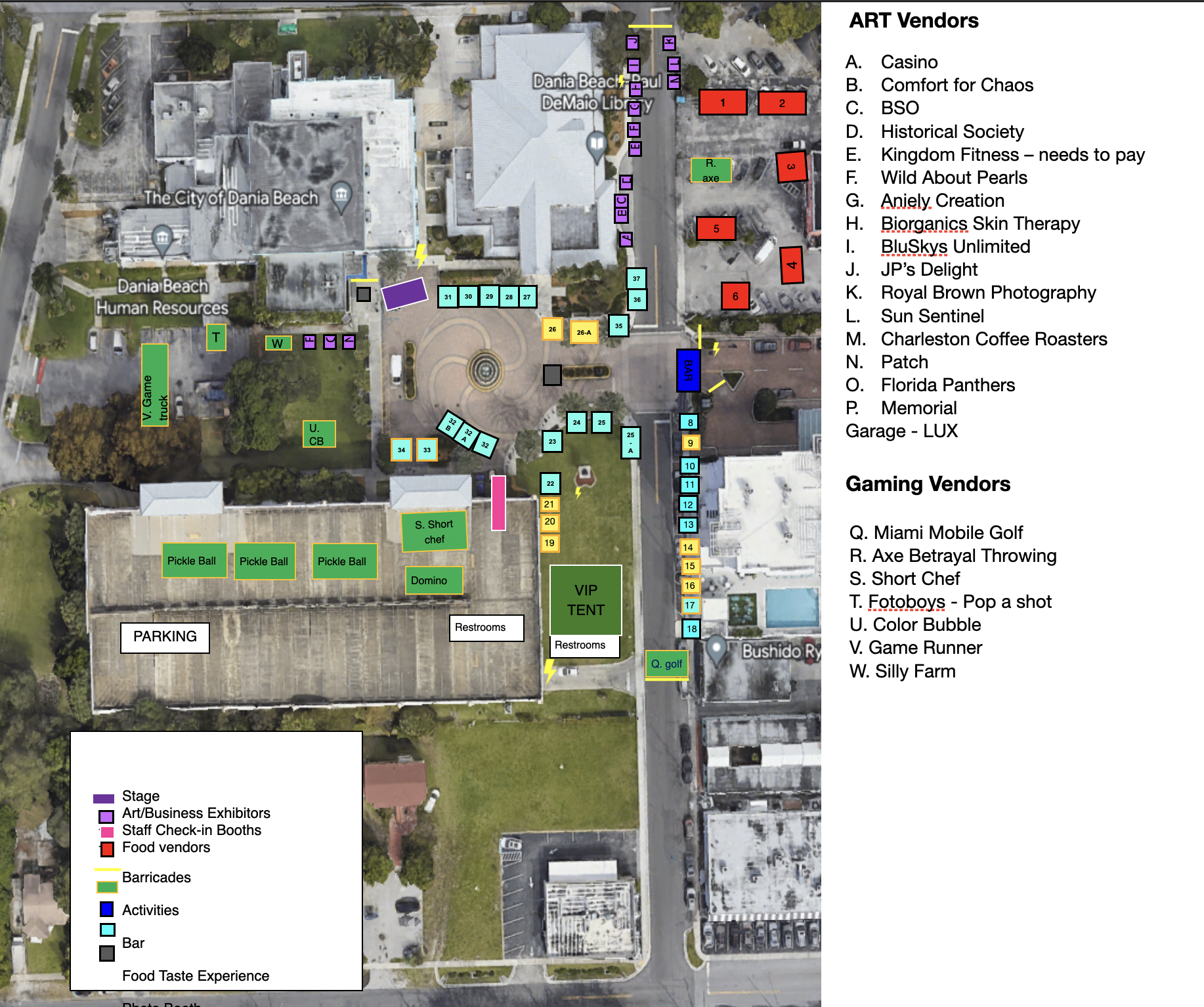 Taste of Dania Beach site map secondary