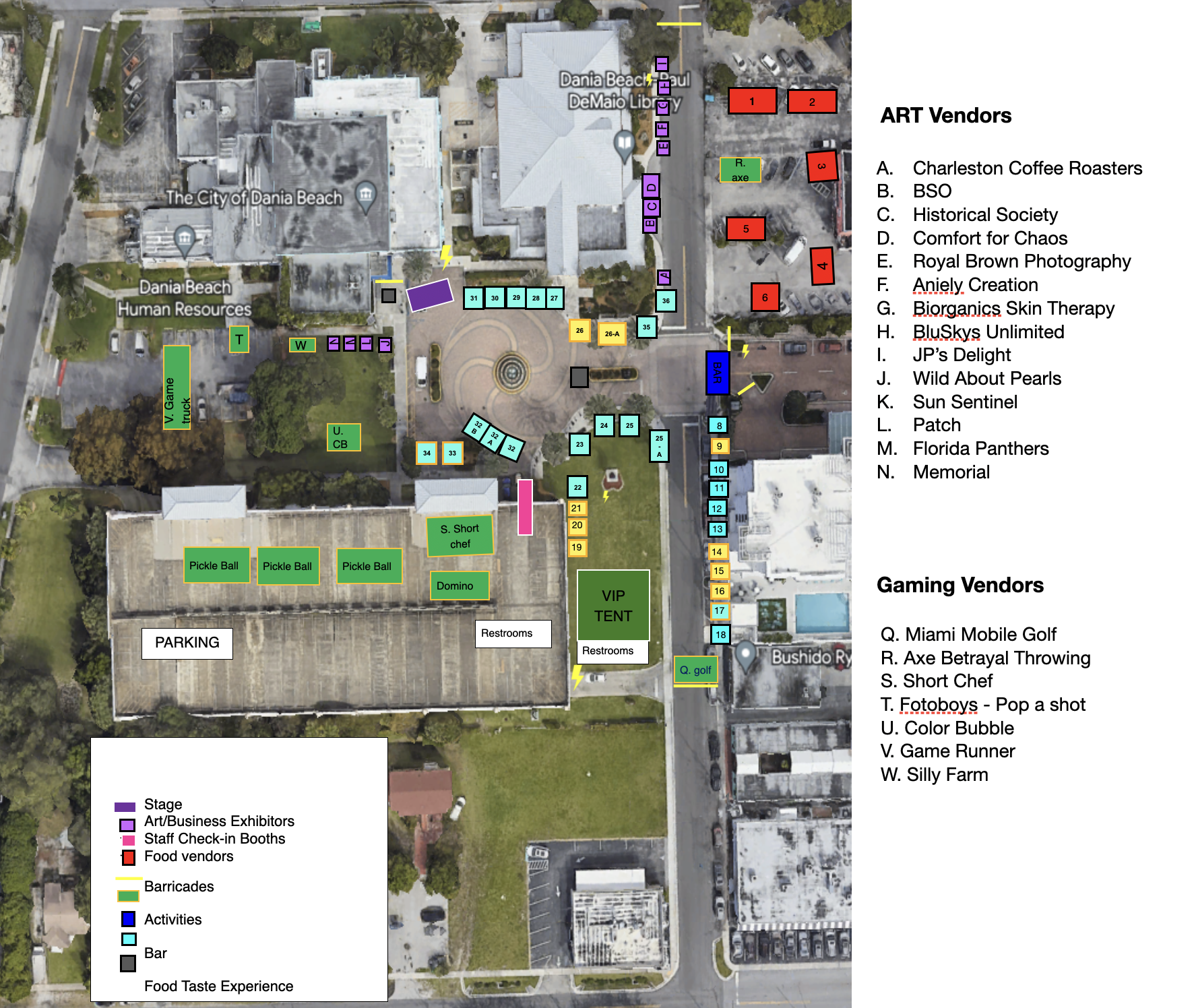 Taste of Dania Beach site map secondary